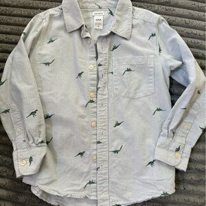 Cat & Jack Striped Shirt with Dinosaur Pattern